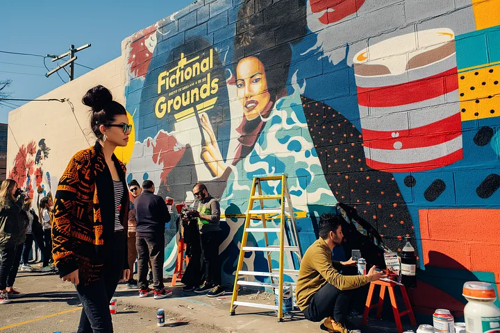 Coffee shop with customers
